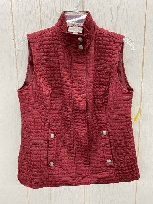 Dressbarn Burgundy Womens Size Small Vest