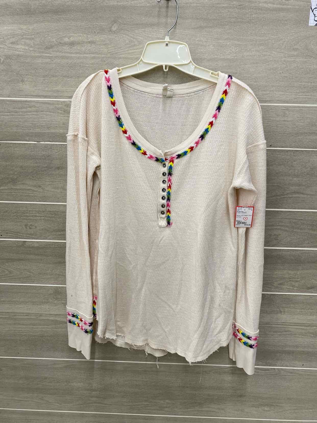We the Free Cream Womens Size L Shirt