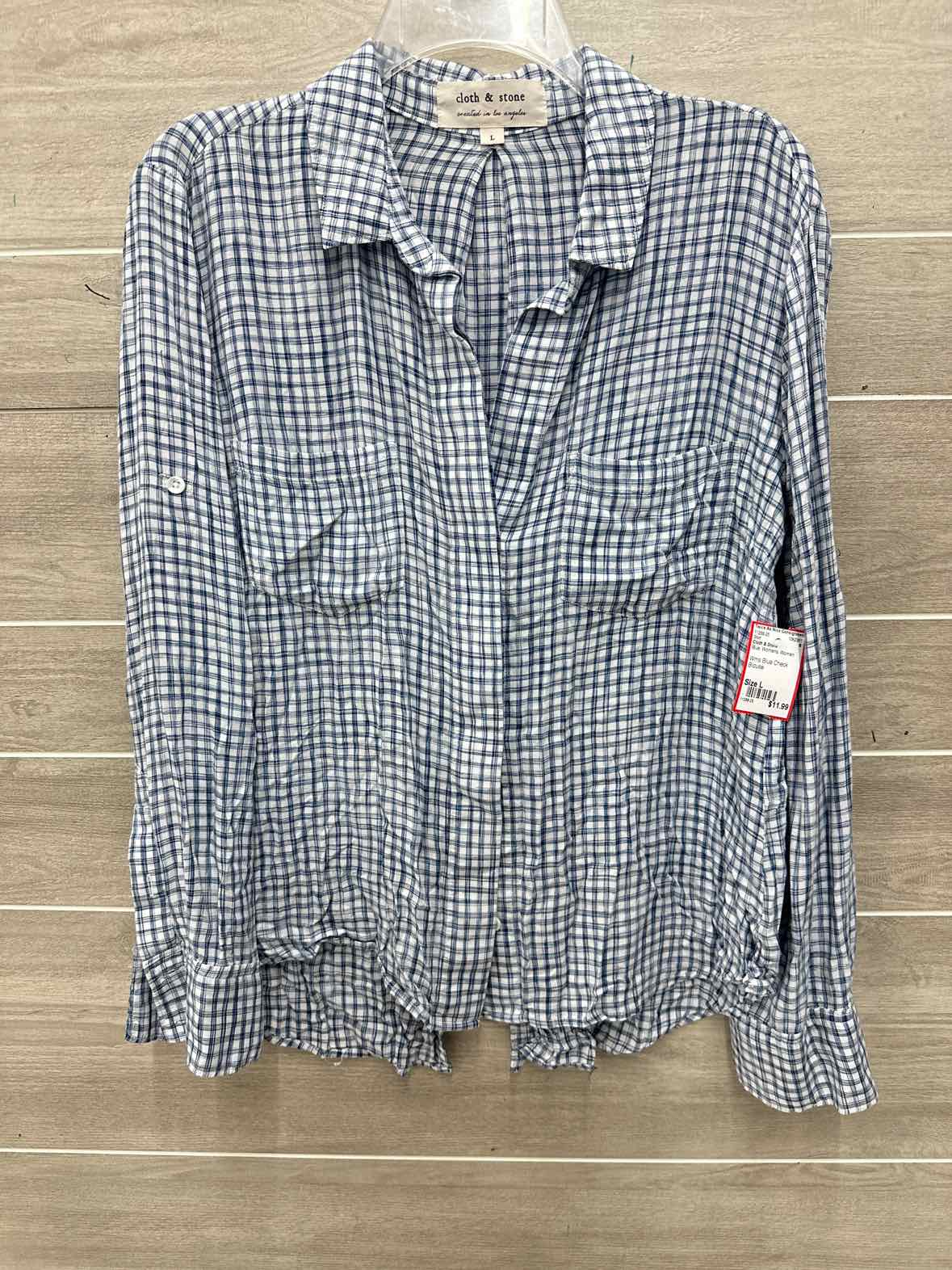 Cloth & Stone Size L Blue Womens Shirt
