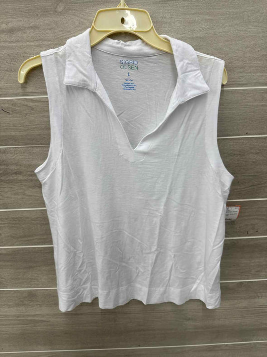 Sigrid Olsen White Womens Women Size L Tank Top