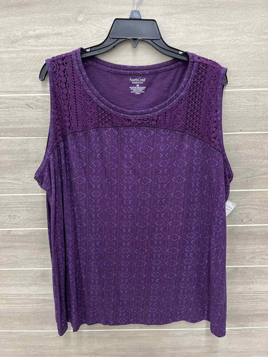 Northcrest Purple Womens Women Size 3X Tank Top