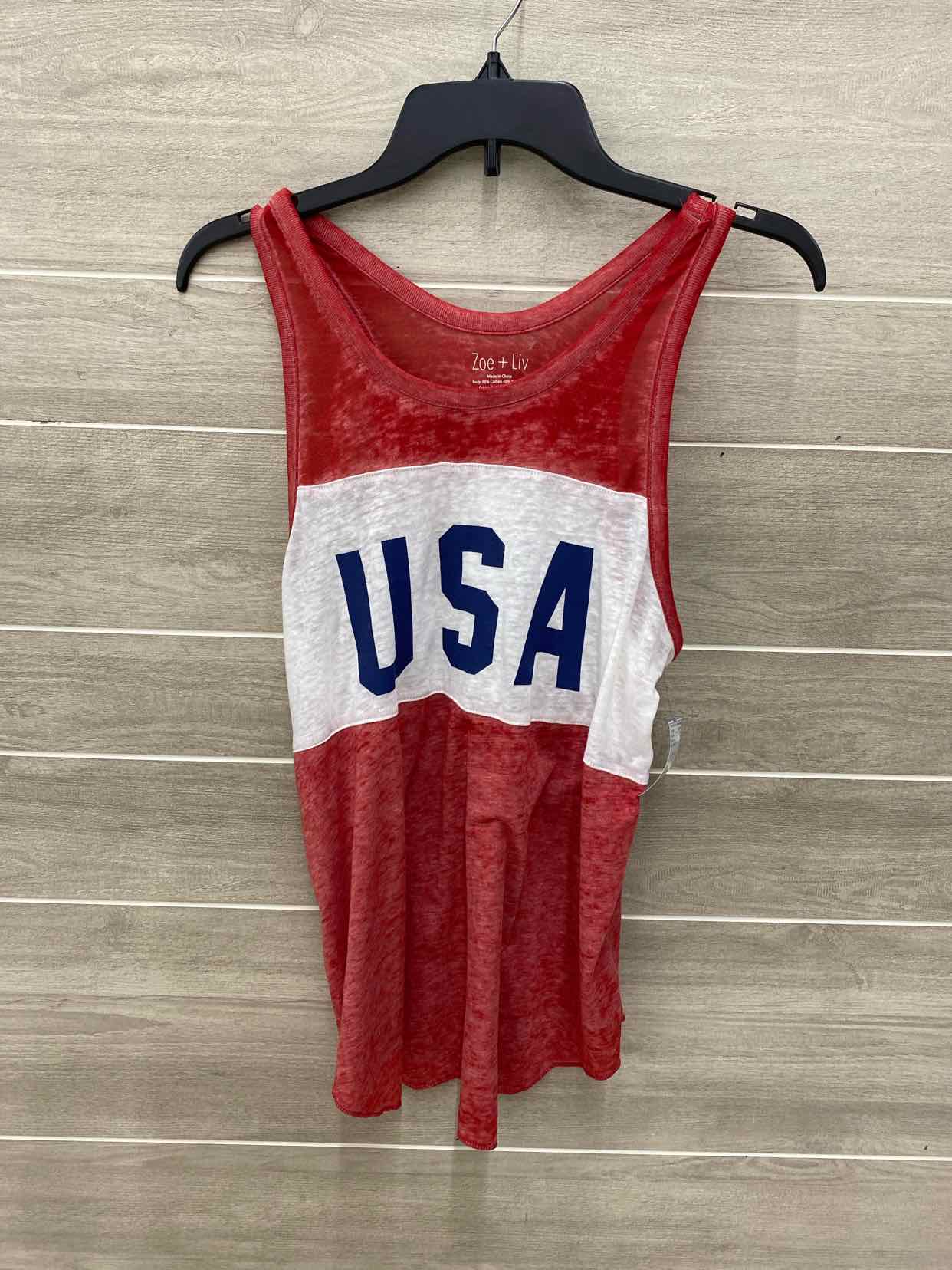 Zoe + Liv Red Womens Size L Tank Top