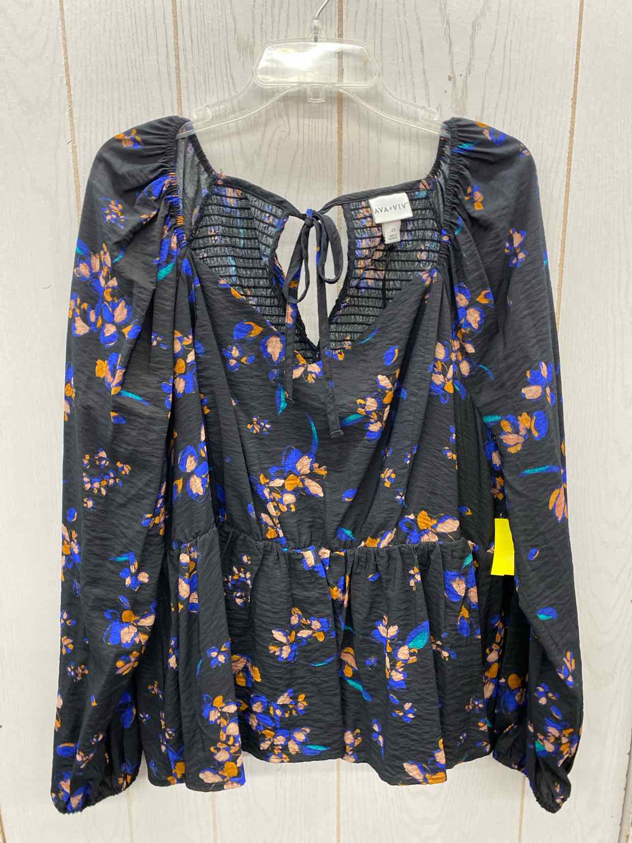 Ava & Viv Black Womens Size 2X Shirt