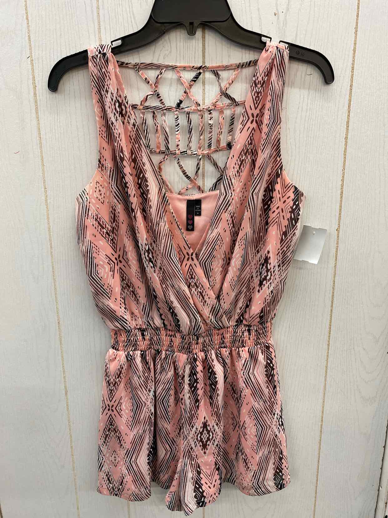 Three Hearts Pink Womens Size Small Romper