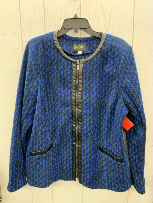Bob Mackie Blue Womens Size L Blazer