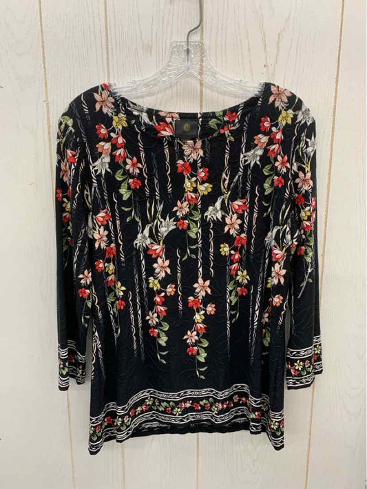 JM Collection Black Womens Size Small Shirt