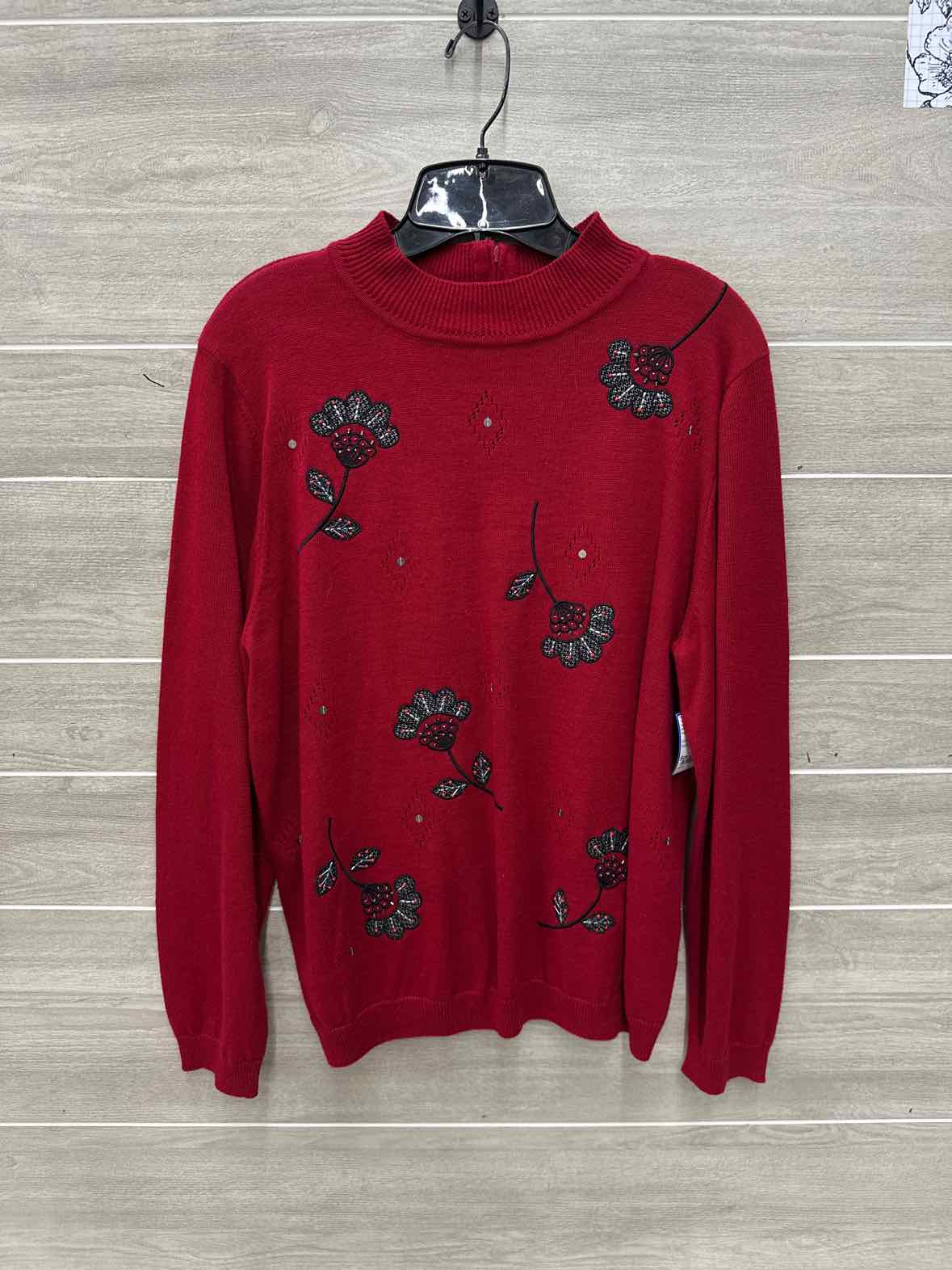 Alfred Dunner Size L Red Womens Sweater