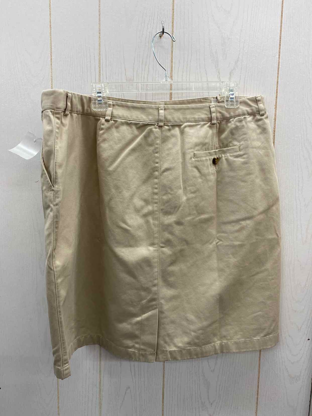 LL Bean Khaki Womens Size 18P Skirt