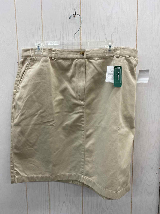 LL Bean Khaki Womens Size 18P Skirt