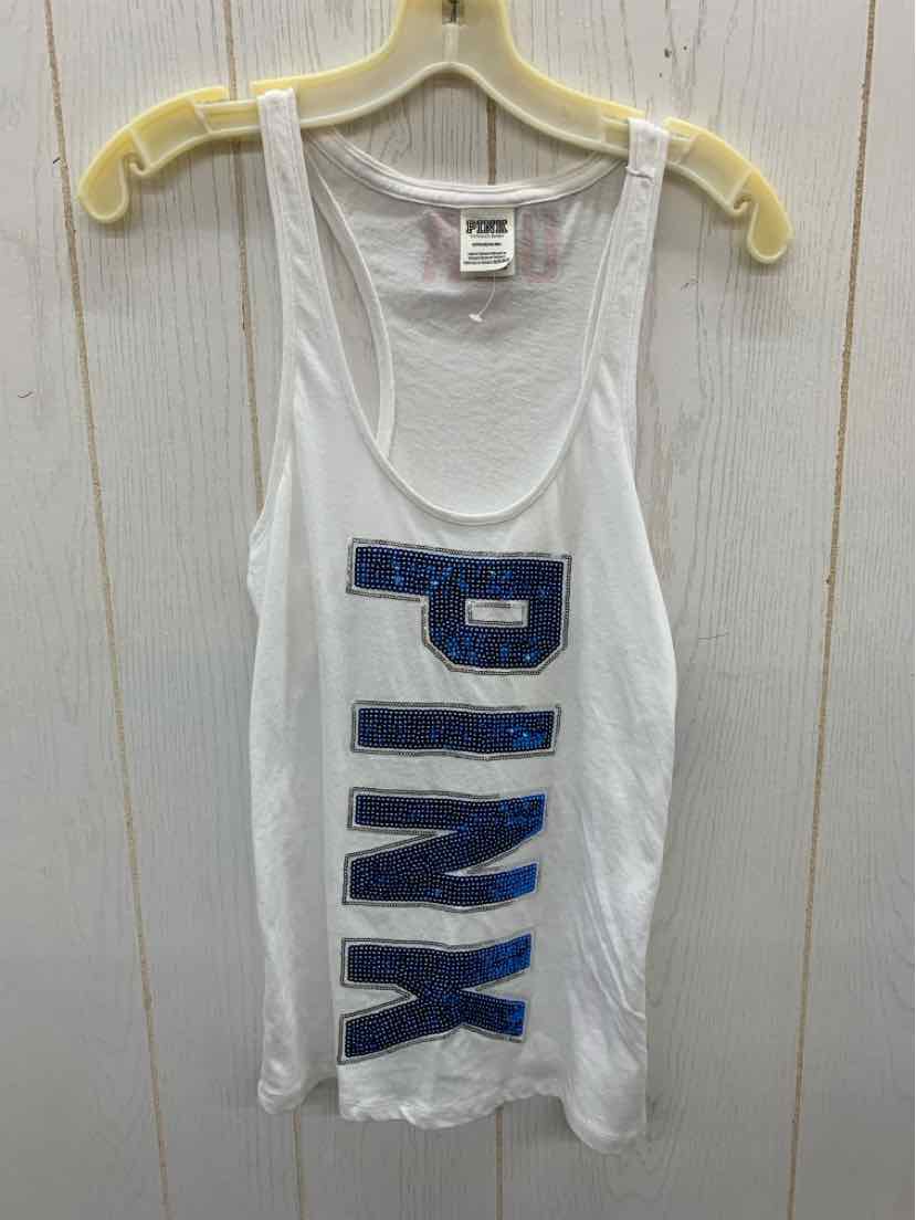 PINK White Womens Size Small Tank Top