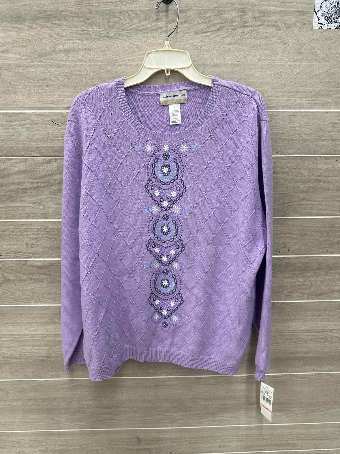 Alfred Dunner Size 2X Lavender Plus Sweater