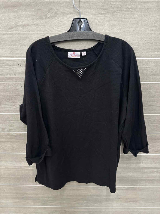 Quacker Factory Size 2X Black Plus Shirt