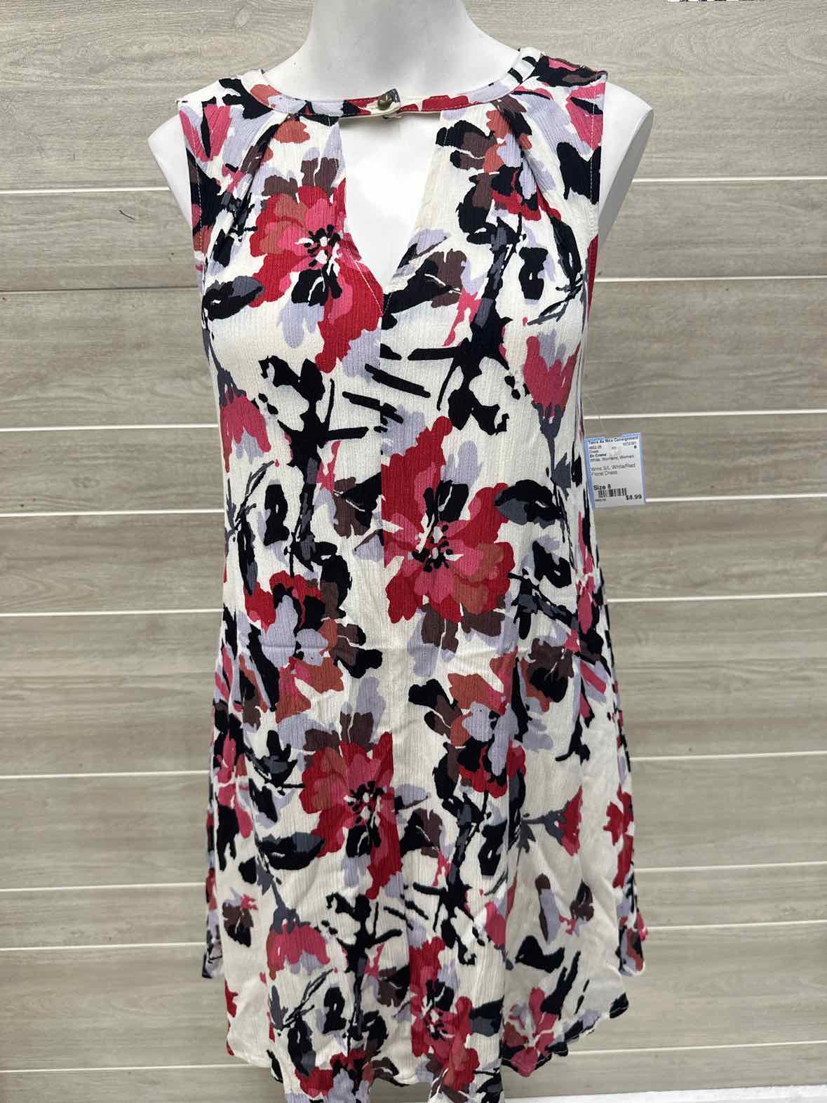 En Creme Size 8 White Womens Dress