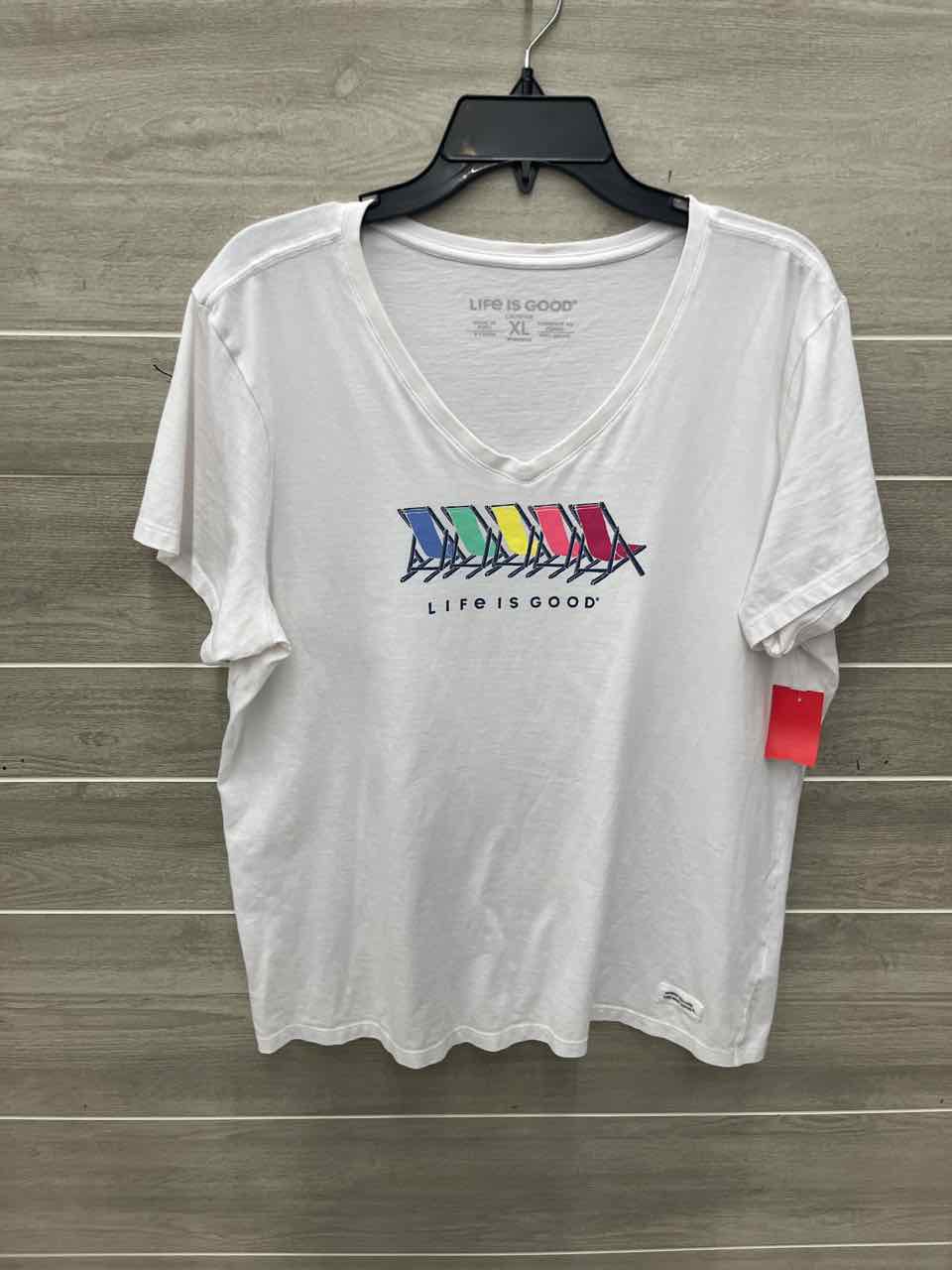 Life Is Good Size XL White Womens Shirt
