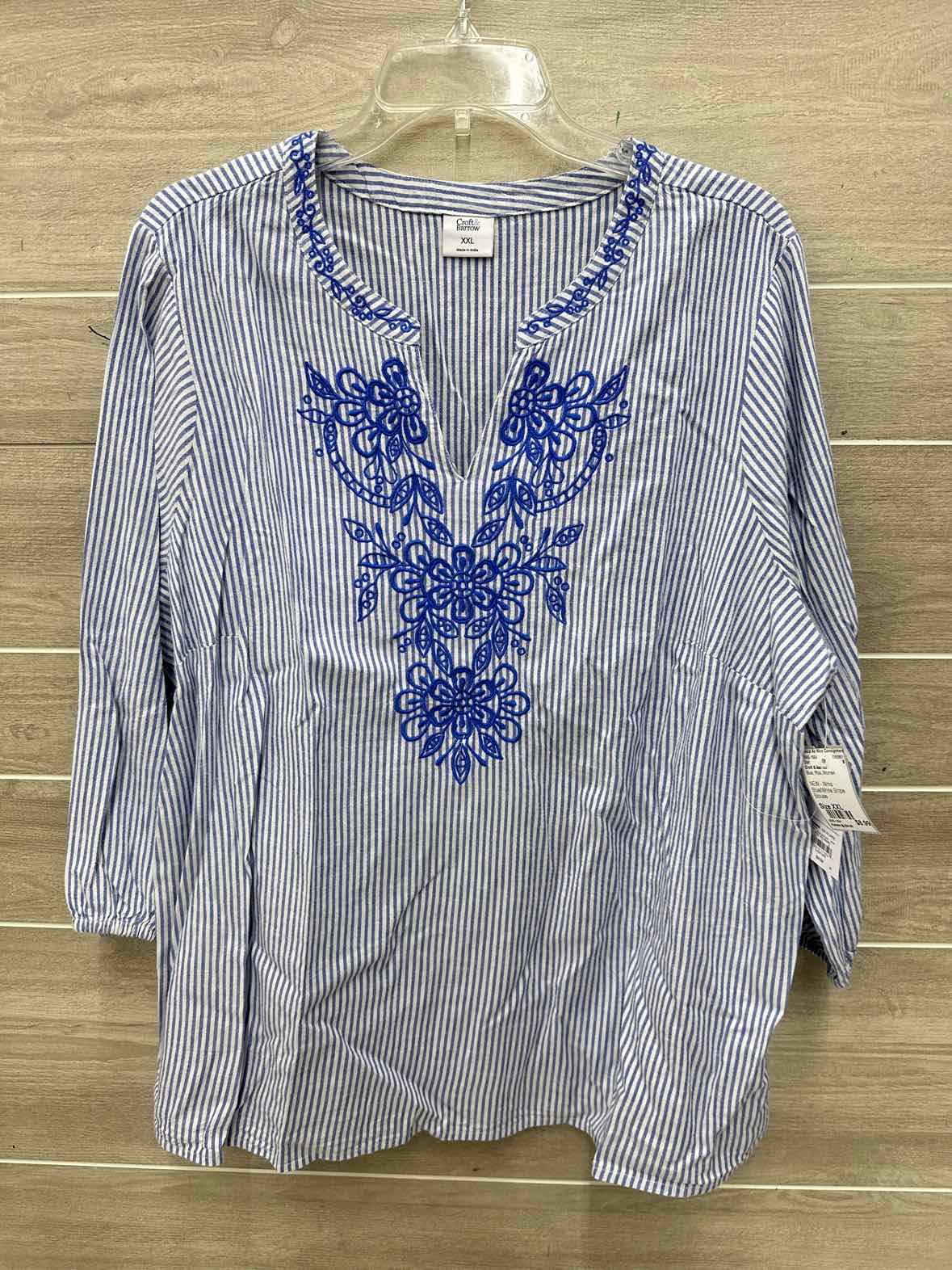 Croft & Barrow Size XXL Blue Plus Shirt