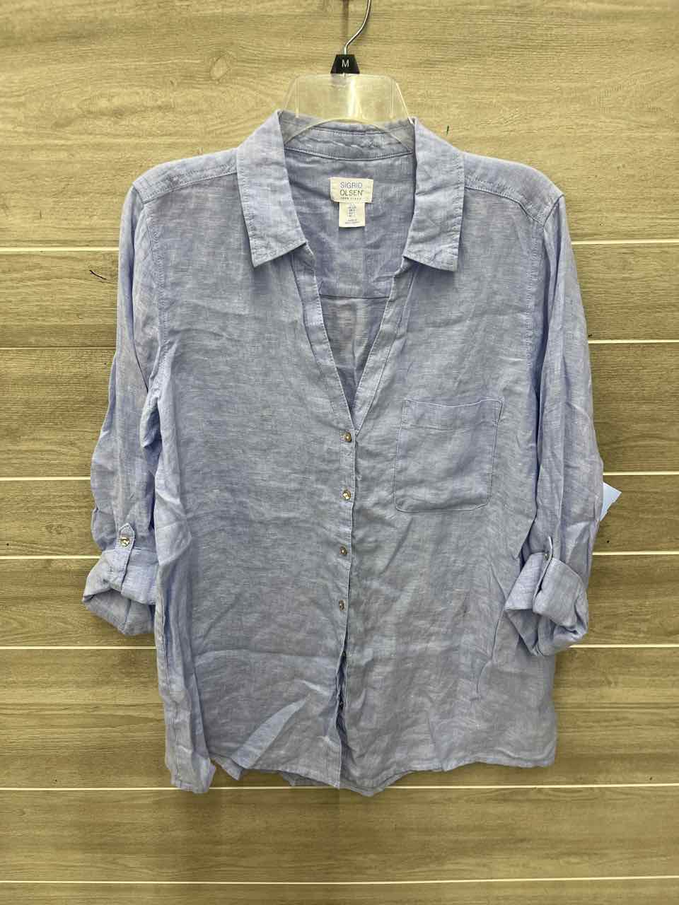 Sigrid Olsen Size L Blue Womens Shirt