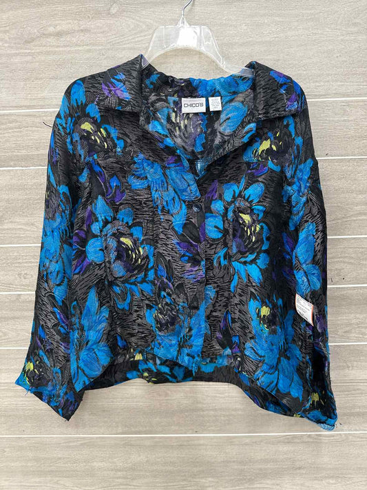 Chico's Blue Womens Women Size 12 Blazer
