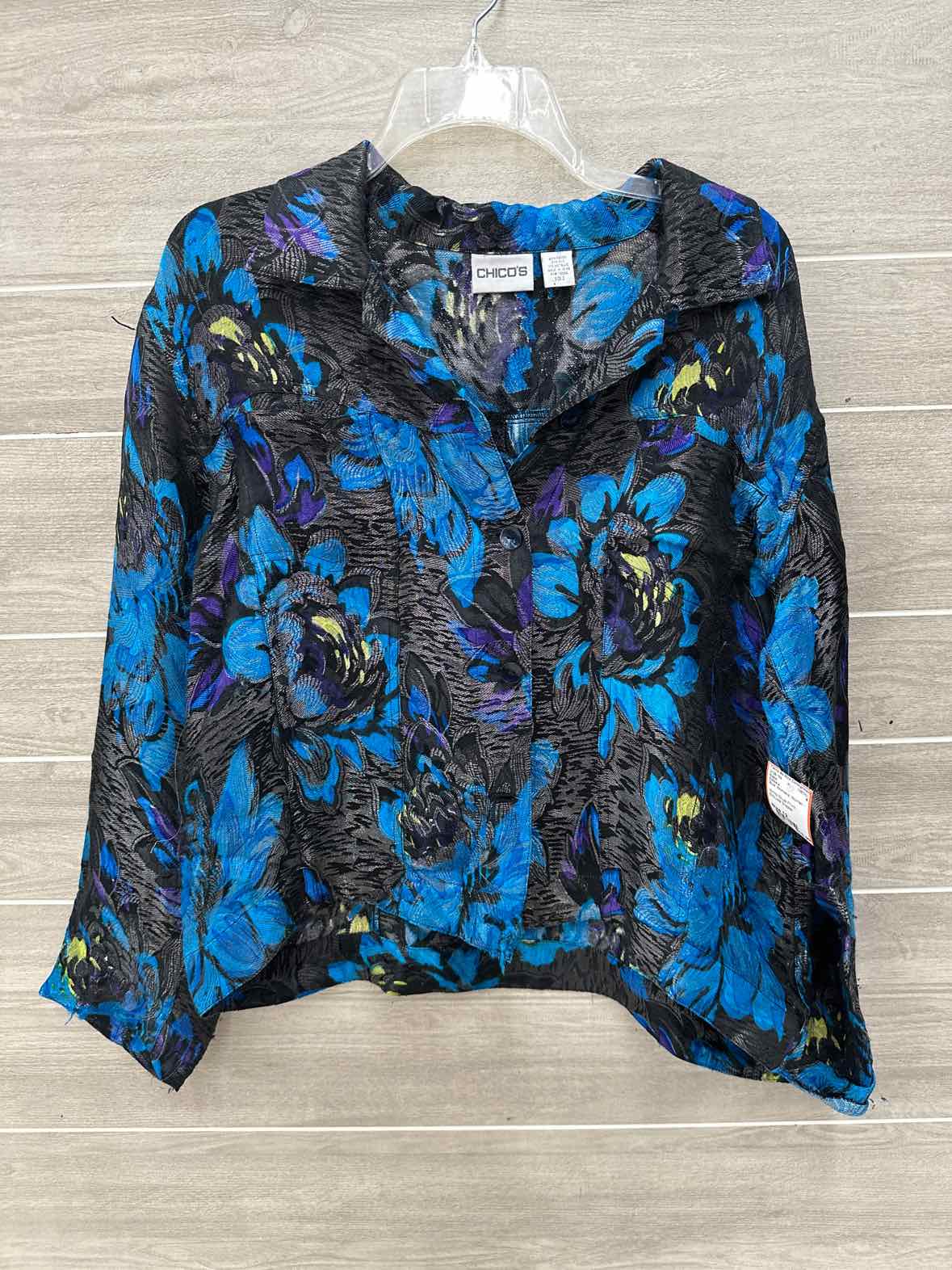 Chico's Blue Womens Women Size 12 Blazer