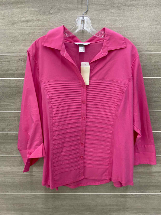 CJ Banks Pink Womens Size 1X Shirt
