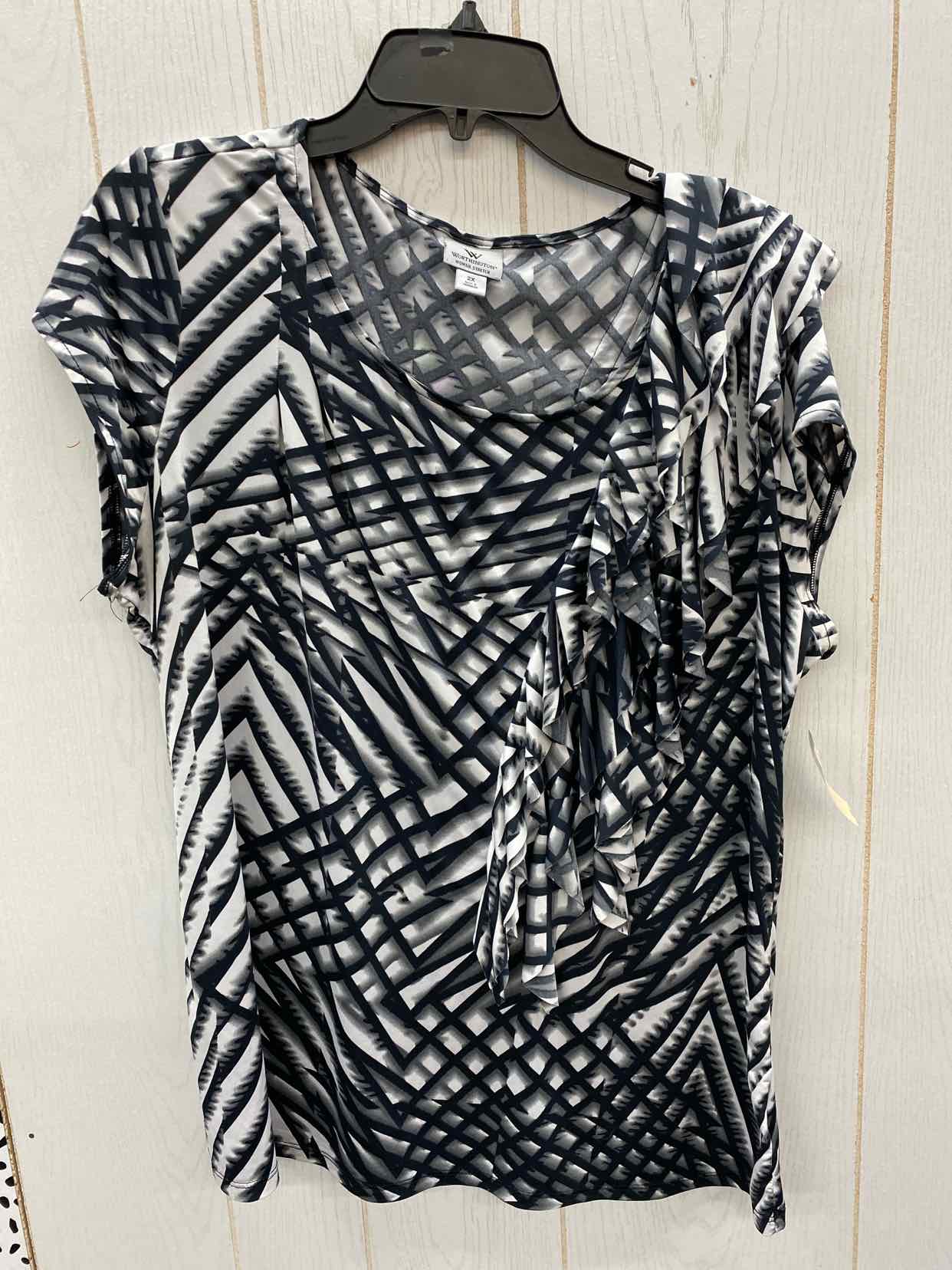 Worthington Black Womens Size 2X Shirt