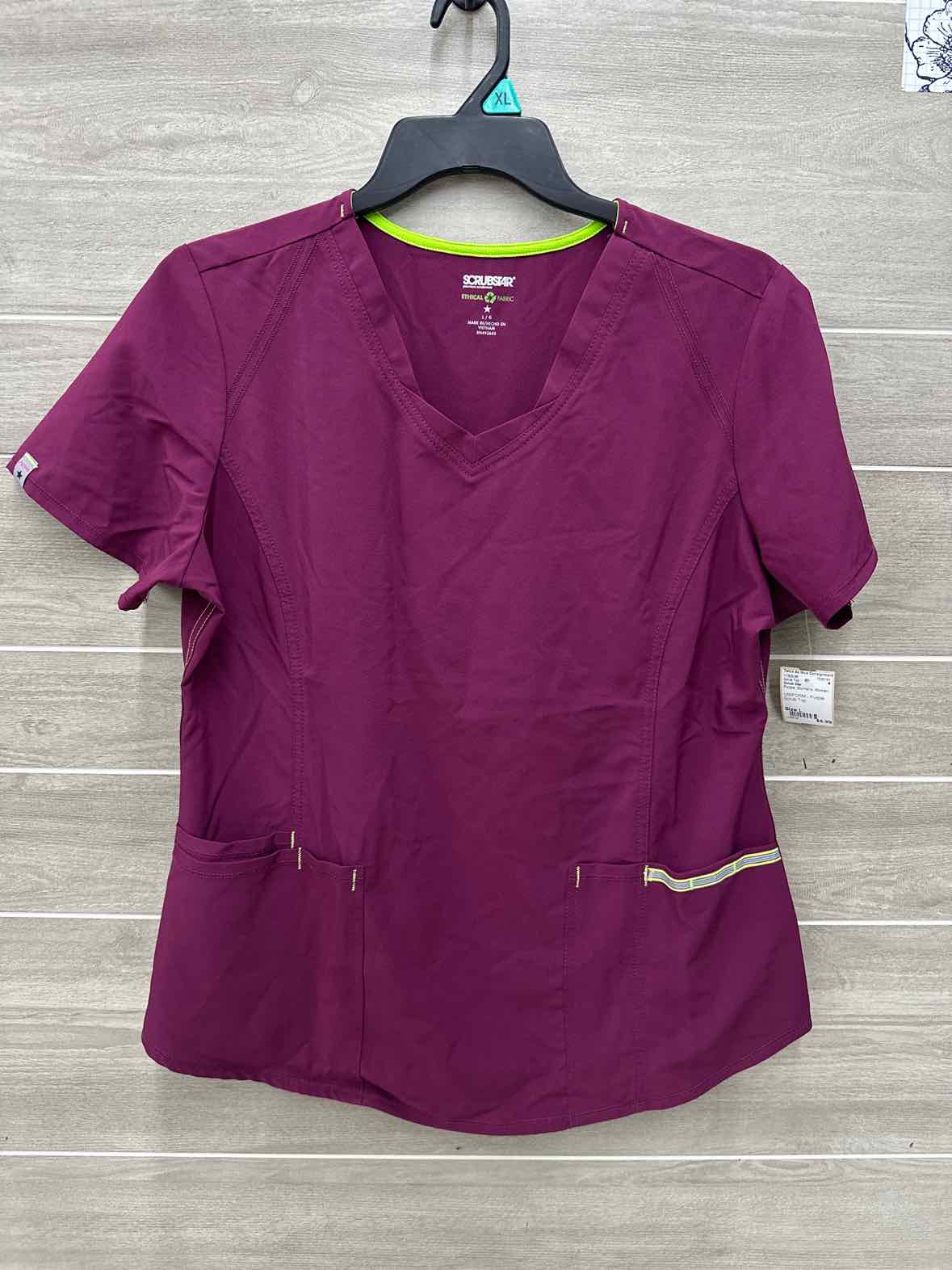 Scrub Star Size L Purple Womens Scrub Top