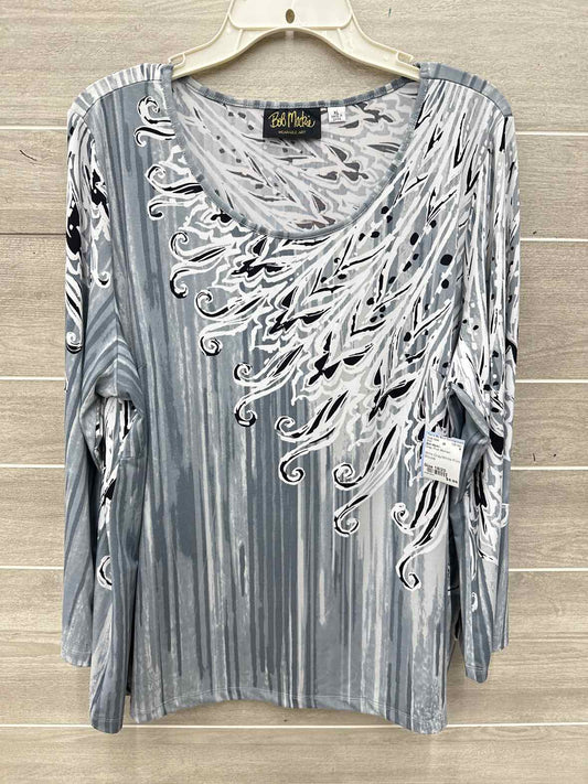 Bob Mackie Size 18/20 Gray Plus Shirt