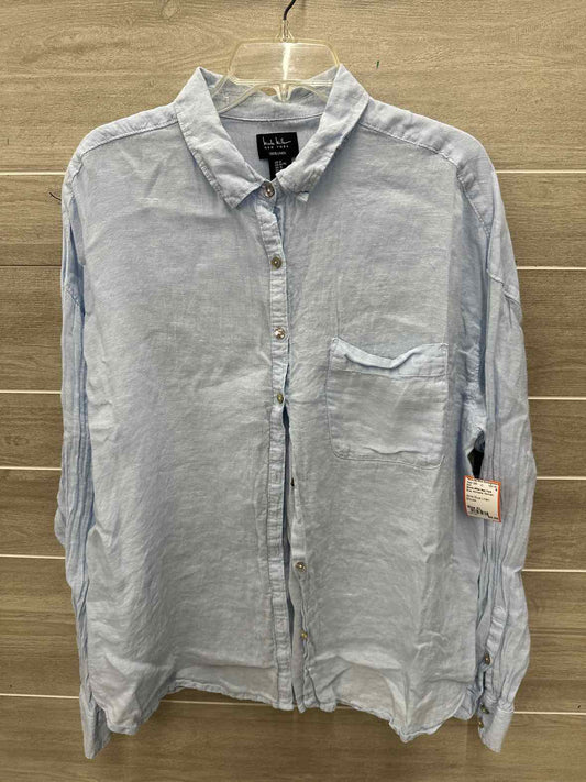 Nicole Miller New York Size XL Blue Womens Shirt
