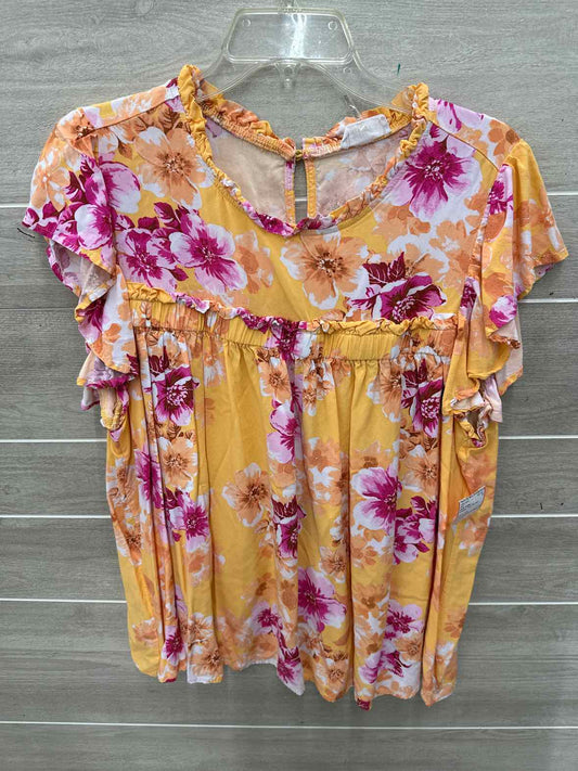 emily WONDER Size 2X Orange Plus Shirt