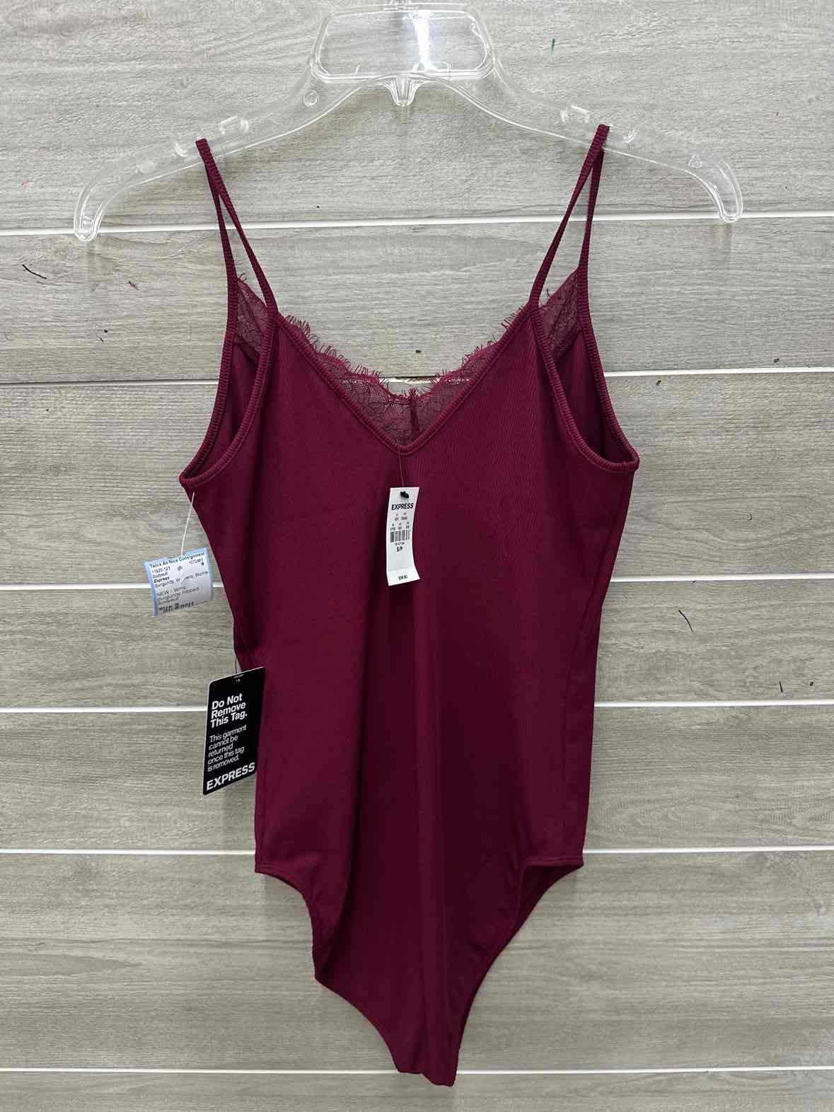 Express Size S Burgundy Womens Bodysuit