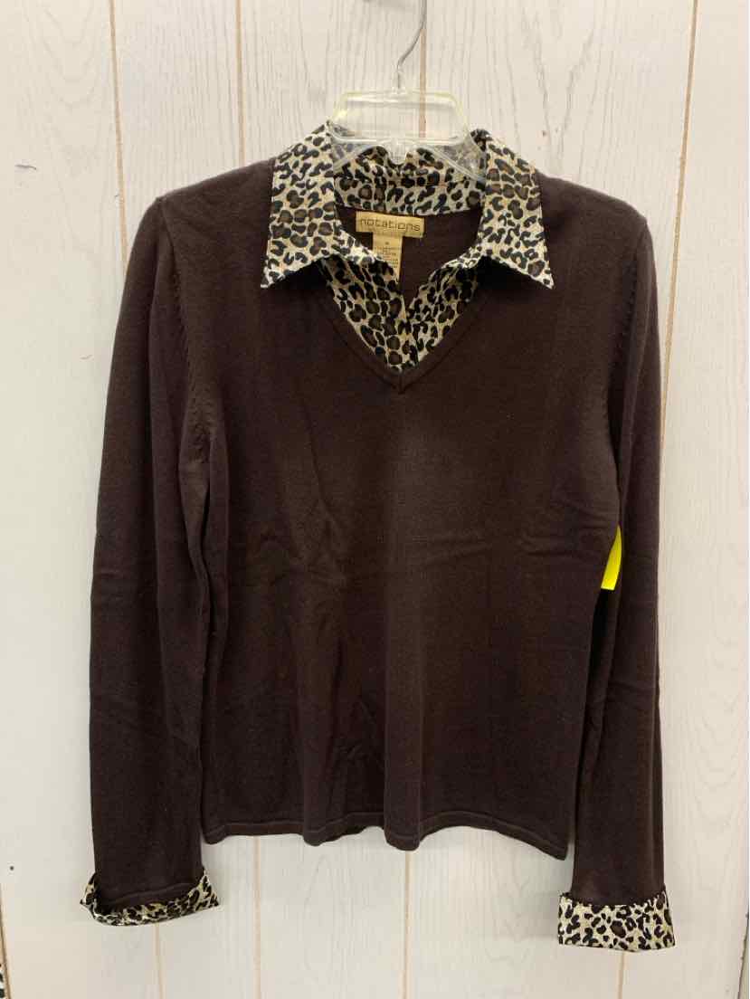 Notations Brown Womens Size M Shirt