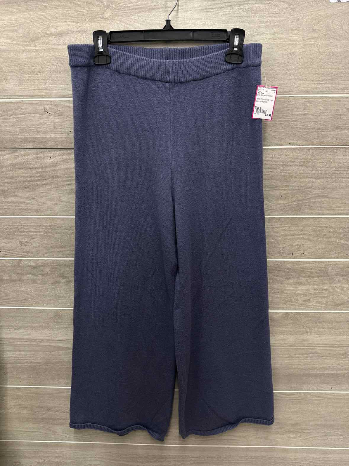 Pink Rose Size L Blue Womens Pants