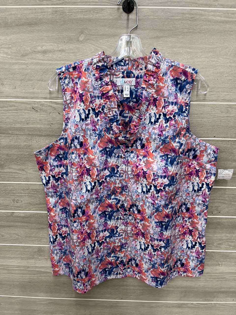 D & Co Size L/XL Blue Womens Tank Top