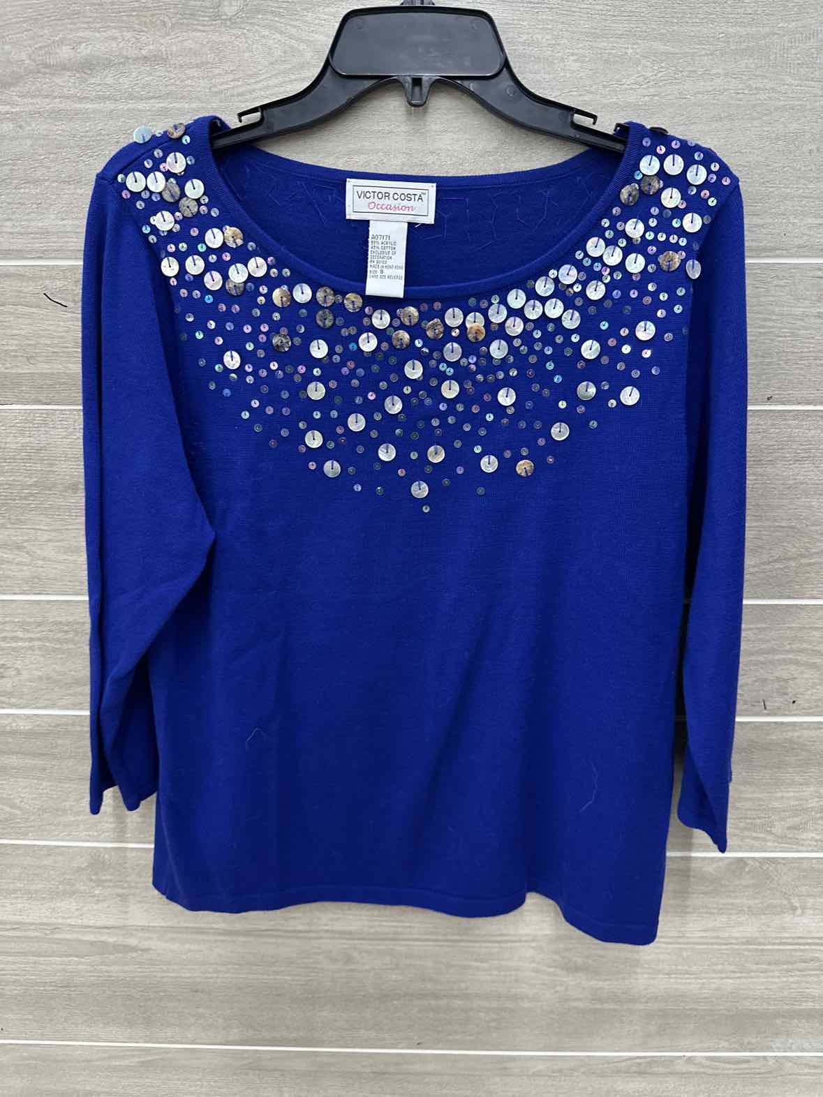 Victor Costa Blue Womens Women Size Small Sweater