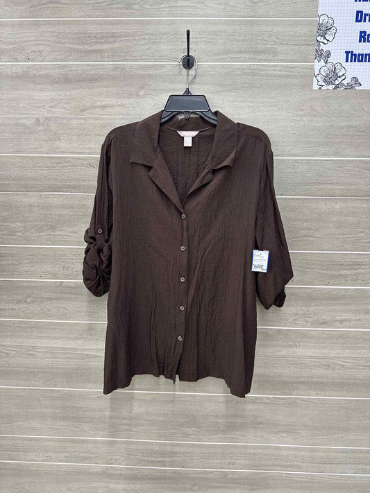 White Stag Size 18/20W Brown Plus Shirt