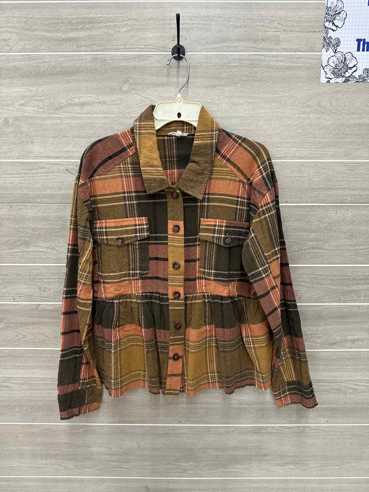 Mystree Size L Olive Womens Shirt