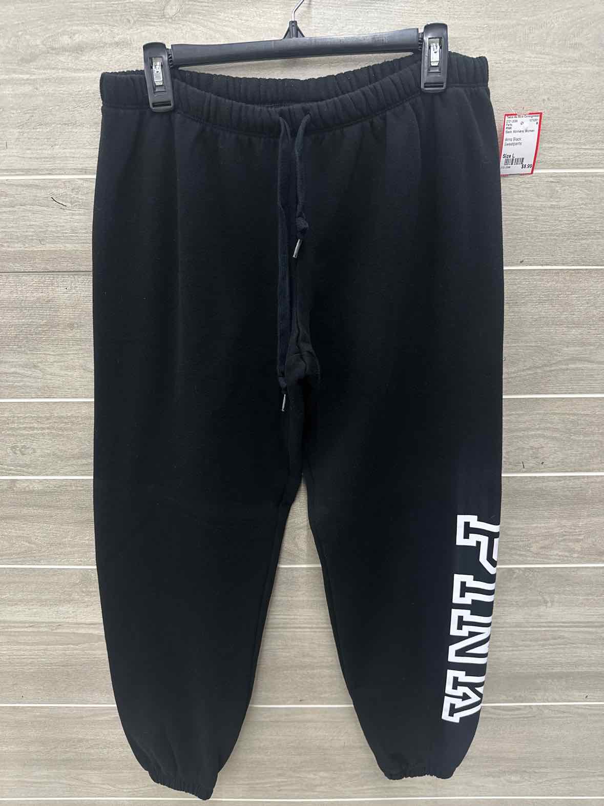 PINK Size L Black Womens Pants