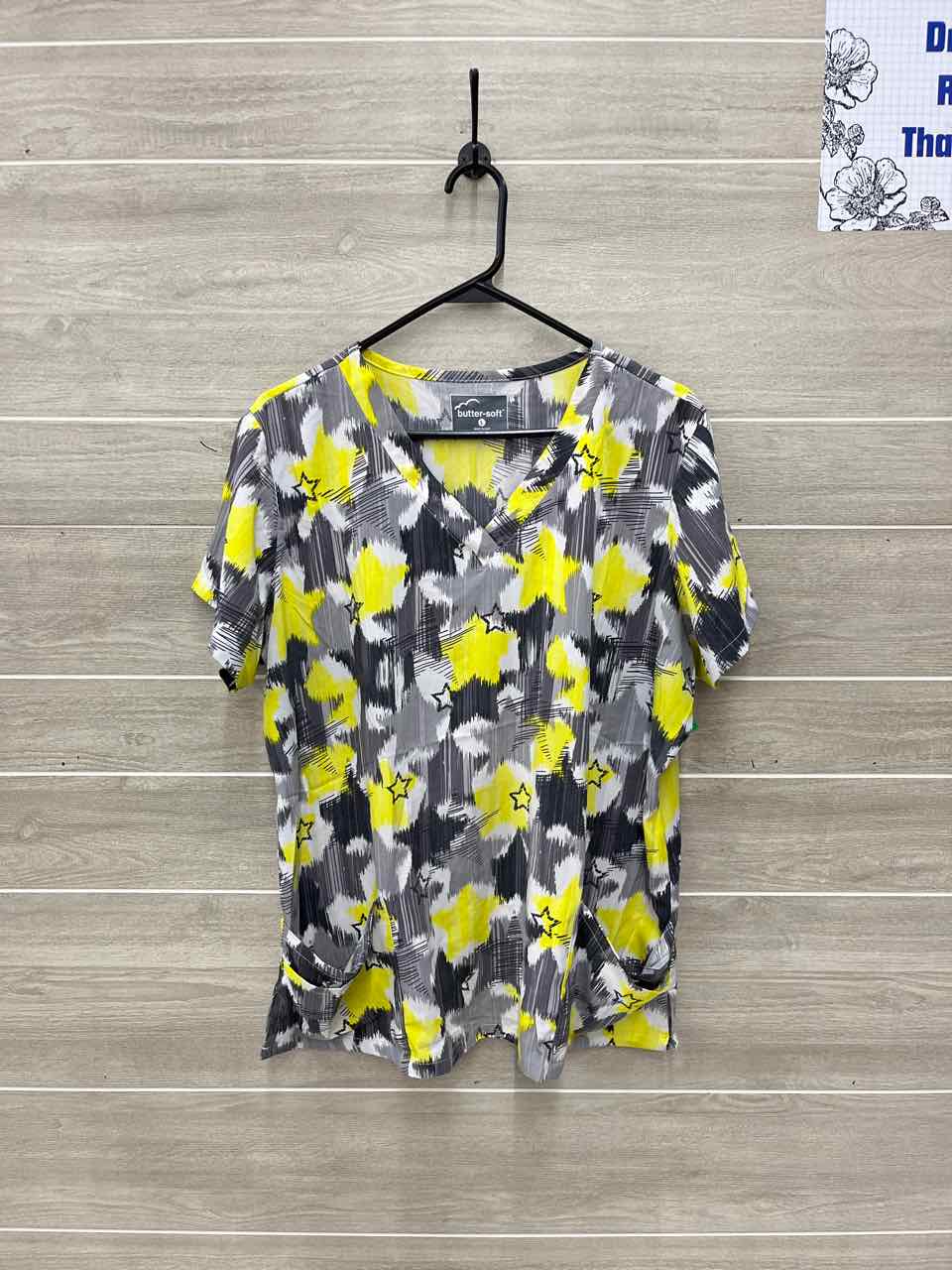 Butter Soft Size L Yellow Womens Scrub Top