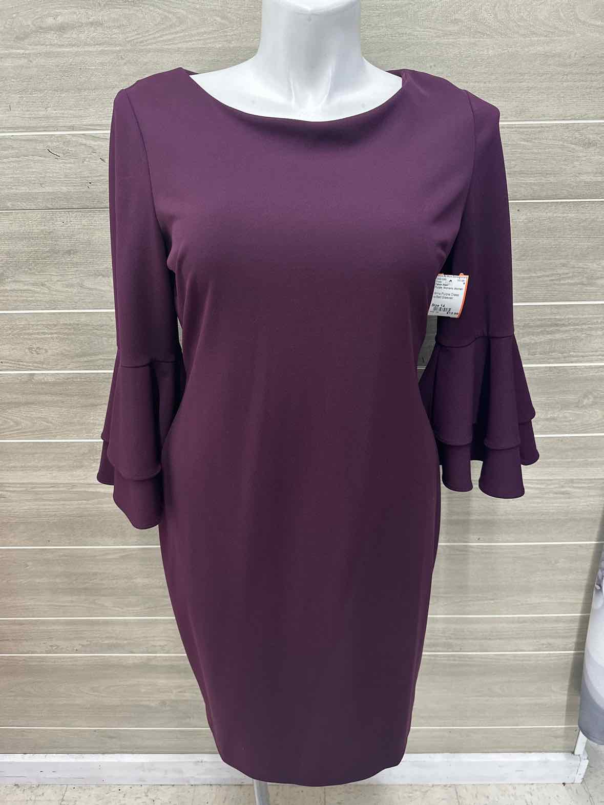 Calvin Klein Size 14 Purple Womens Dress
