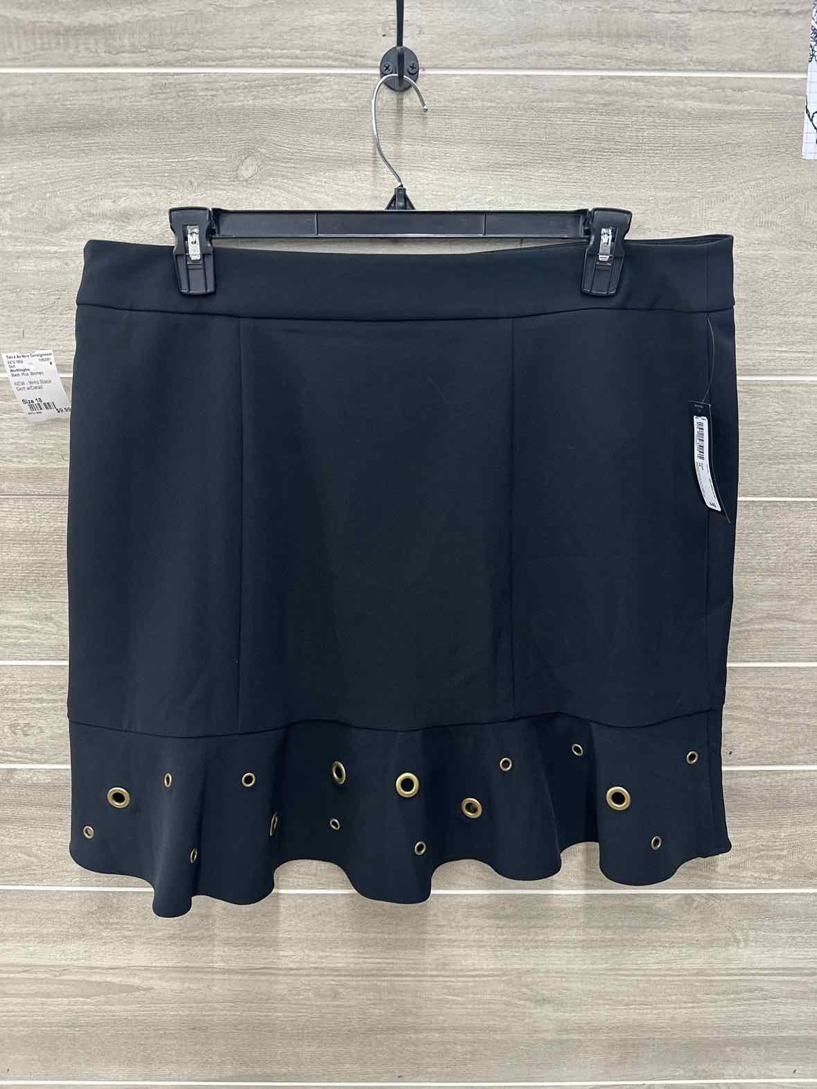 Worthington Size 18 Black Plus Skirt