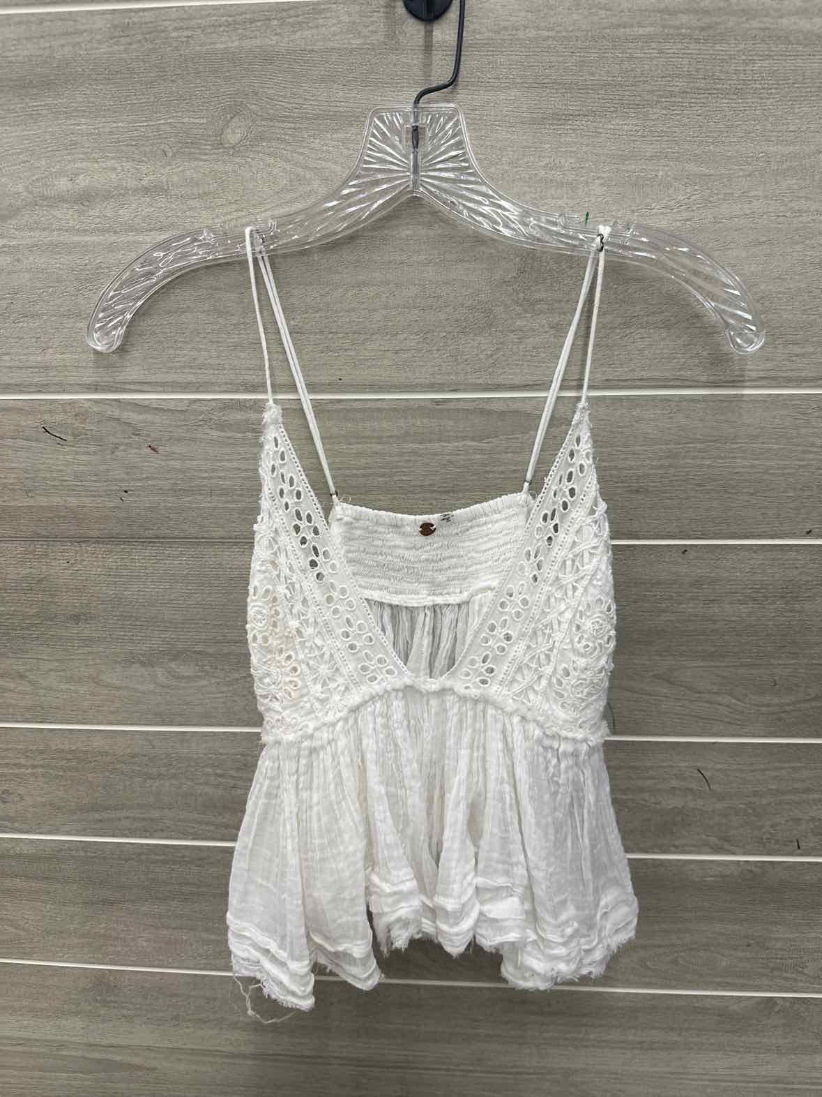 Free People Size M White Junior Tank Top