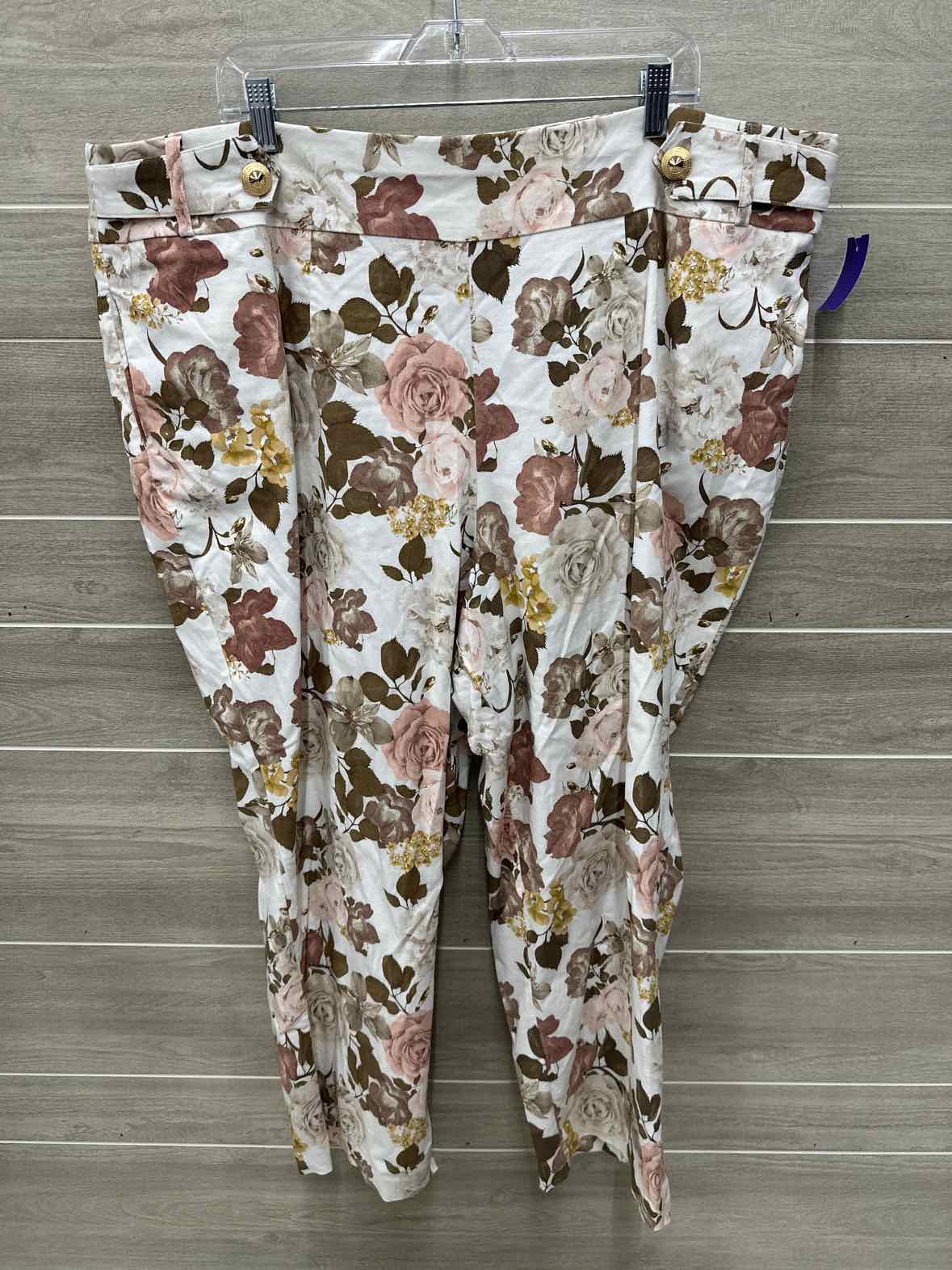 CATO Size 26W Cream Plus Pants