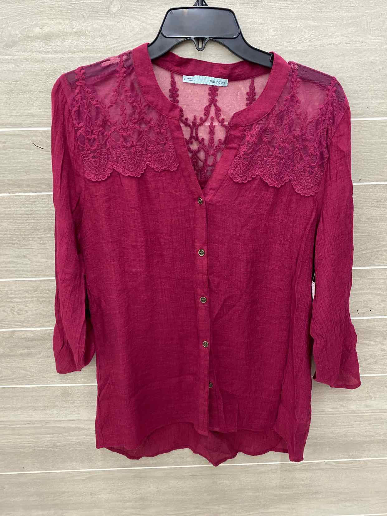 Maurices Burgundy Womens Size L Shirt