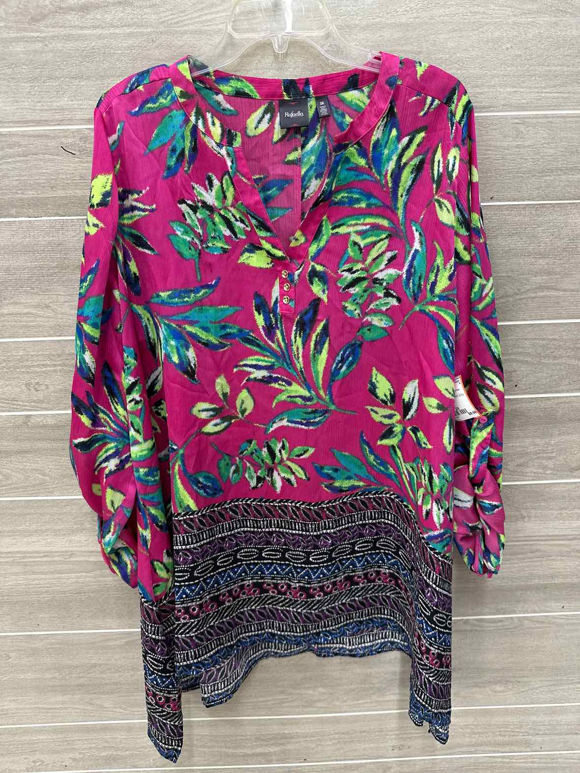 Rafaella Pink Womens Women Size 2X Shirt