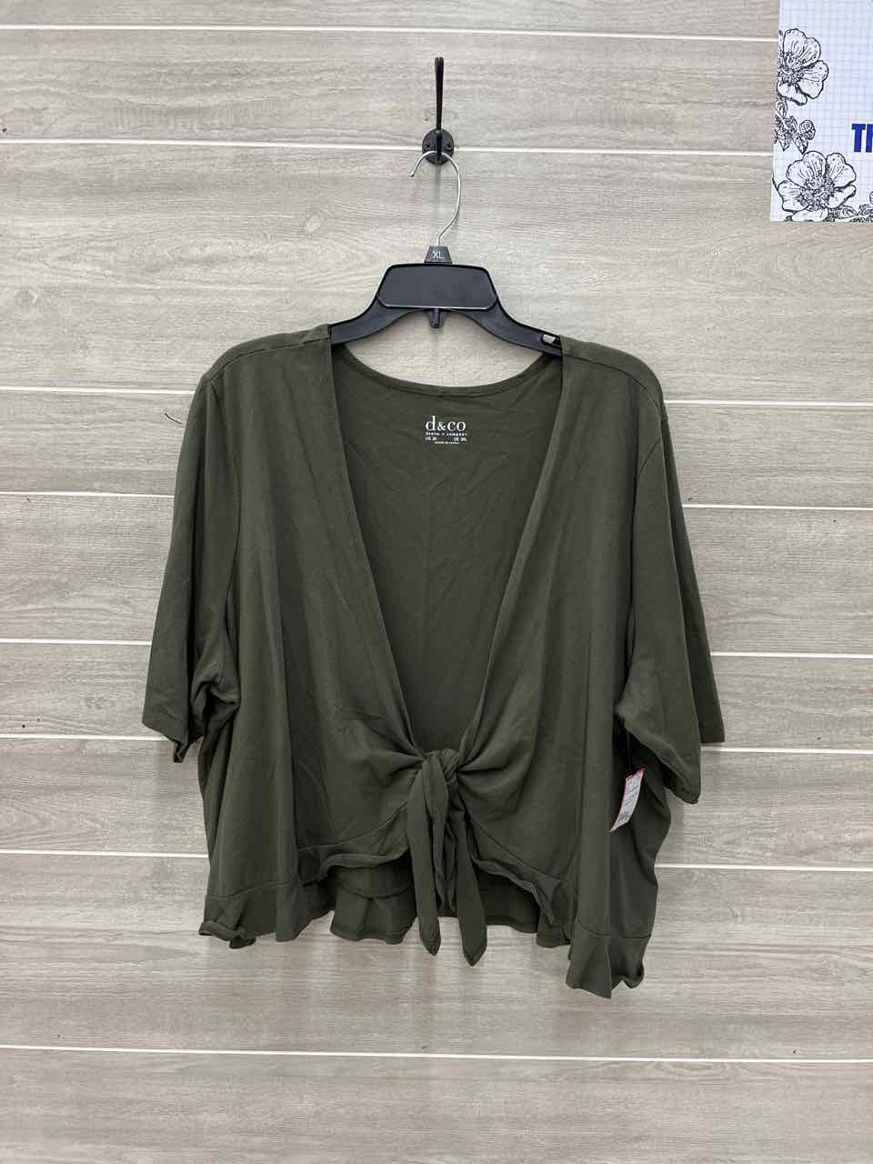 D & Co Olive Womens Women Size 3X Shirt