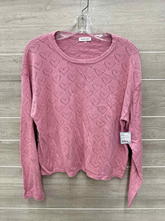 Olivia Grey Size M Pink Womens Sweater