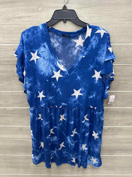 Hemish Size 2X Blue Plus Shirt
