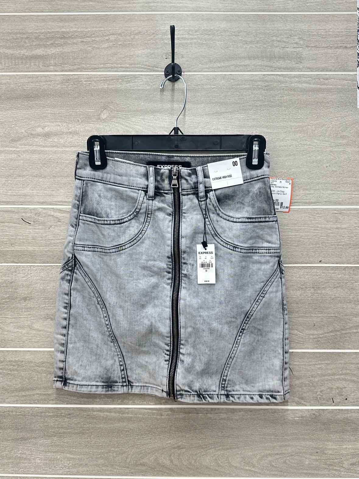 Express Gray Womens Women Size 00 Skirt