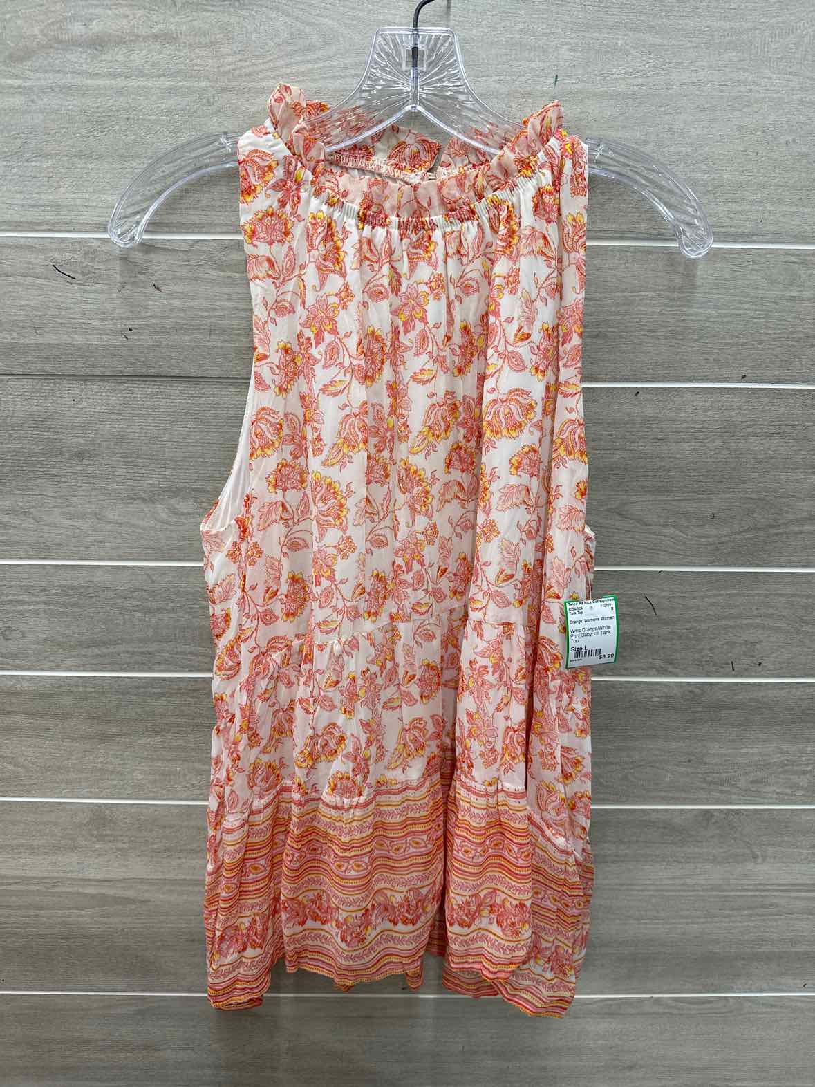 Size L Orange Womens Tank Top
