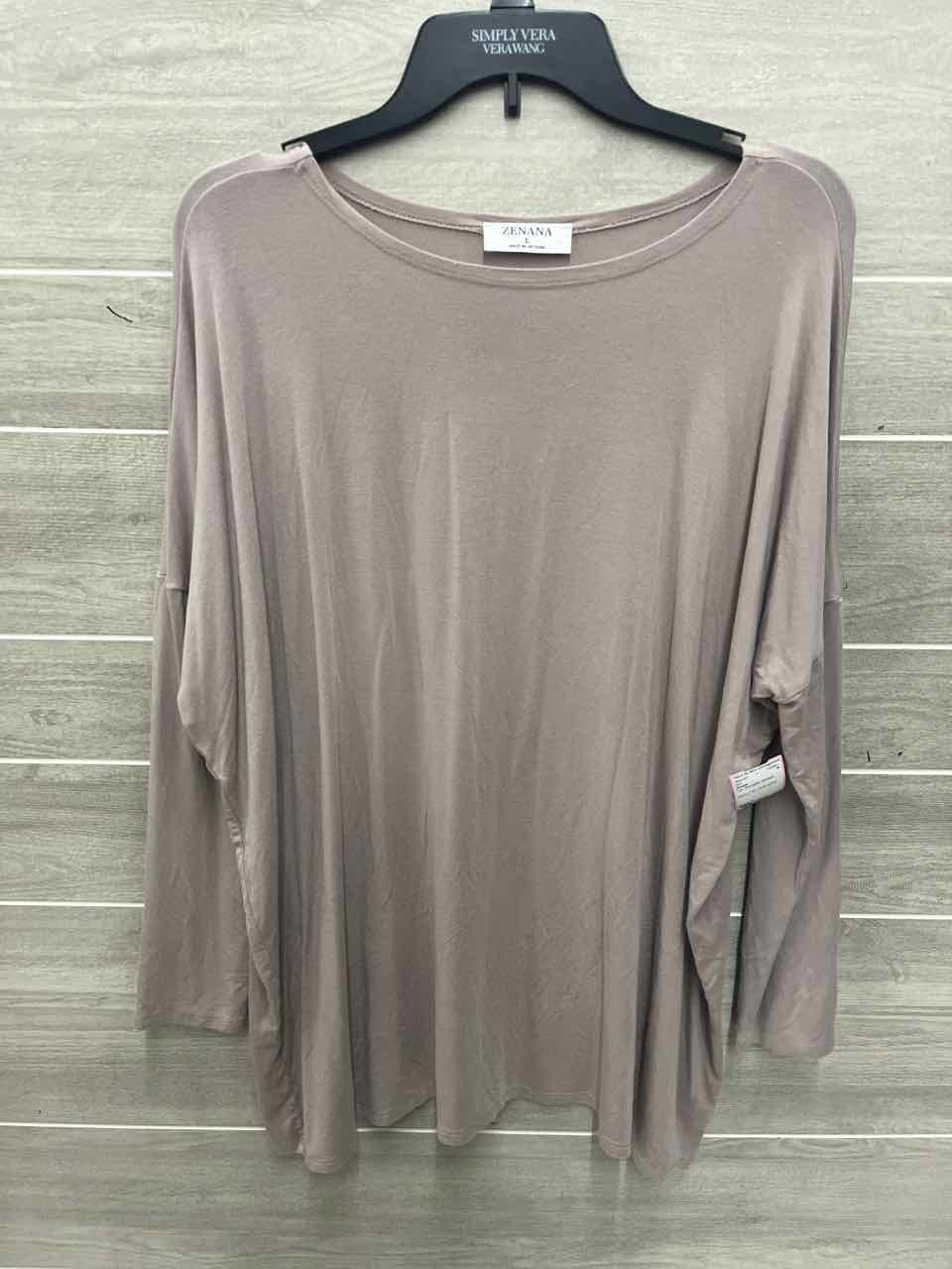 Zenana Size L Tan Womens Shirt