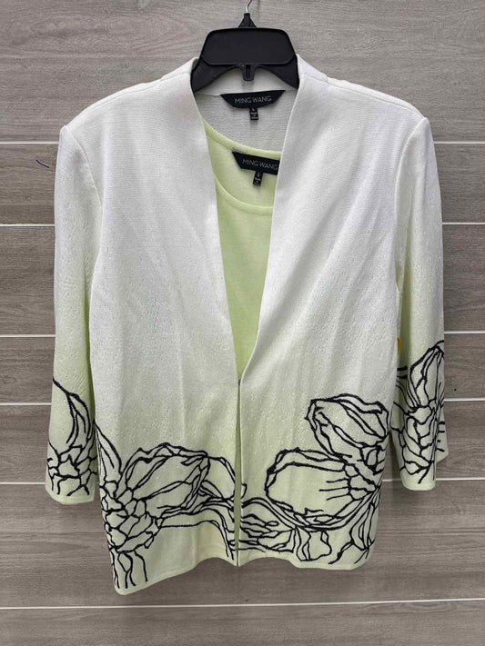 Ming Wang White Womens Size L Blazer